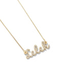 Colar Nome Personalizado Cravejado - Banhado a Ouro