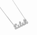 Colar Nome Personalizado Cravejado - Banhado a Ródio Branco
