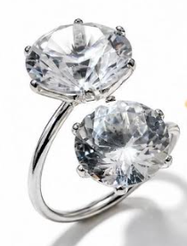 ANEL CRISTAL REGULÁVEL OURO/RÓDIO BRANCO